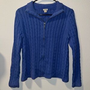 Vintage LLBean Full Zip Cable Knit Sweater